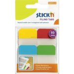 Samolepicí plastové záložky Stick'n by Hopax, 38 x 25 mm, 4 x 20 záložek, mix barev – Hledejceny.cz