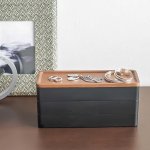 YAMAZAKI 3-patrový úložný box Rin 5810 černý – Zboží Dáma