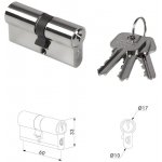 LOCINOX EURO 30/30mm, niklová, 3 klíče, šroub M5x65mm – Zbozi.Blesk.cz