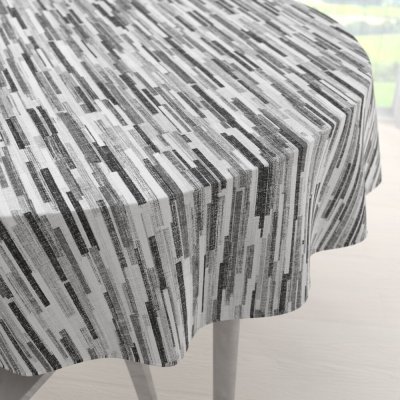 Biante Velký dekorační kulatý ubrus Leona LN-175 Šedo-černé proužky Ø 160 cm – Zboží Mobilmania