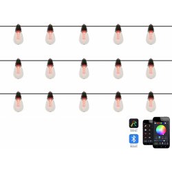 Beliani LED světelný řetěz s 15 žárovkami vícebarevná změna barev řízená aplikací 11,5 m s časovačem Vánoční osvětlení