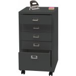 Mendler na kolečkách HWC-L49 ocelová 75x40x41cm 5 zásuvek tmavě šedá – Zboží Dáma