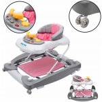 BABY MIX Chodítko dětské chodítko s houpačkou a silikonovými kolečky růžové – Zboží Dáma