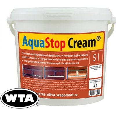 AquaStop Cream 5l injektážní krém pro sanaci zdiva krémovou injektáží proti vlhkosti – Hledejceny.cz