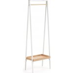 Kave Home Belgard stojan na oblečení bílá/přírodní 55 cm, 160 cm, 30 cm – Sleviste.cz
