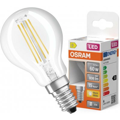 Osram LED žárovka E14 P45 5,5W = 60W 806lm 2700K Teplá bílá – Zboží Živě