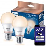 Philips 2x LED žárovka E27 A60 8W = 60W 806 lm 2700-6500K SMART WiFi WiZ – Hledejceny.cz