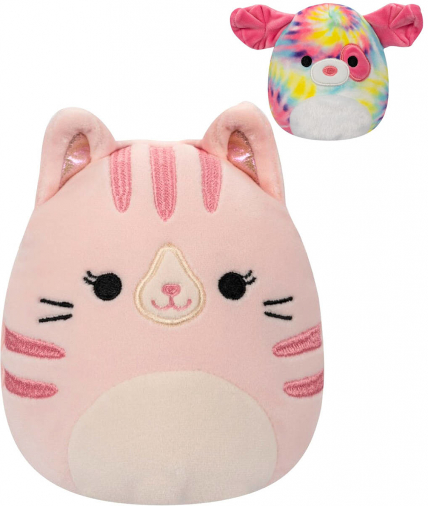 Squishmallows 2v1 Kočka Laura a pejsek Shena 13 cm