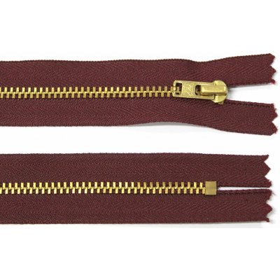 Kovový zip no.3 nerozepínací 14cm vínový (zlaté zoubky) YKK – Hledejceny.cz