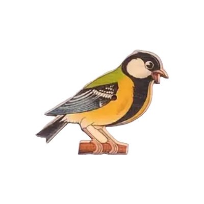 Knoflík dřevěný pták - sýkorka – Sleviste.cz