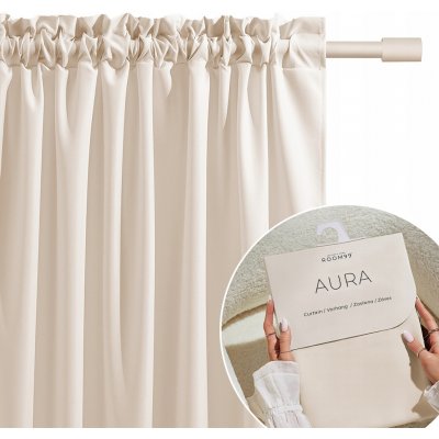Hotový závěs Room99 béžový polyester 140x250 cm polozatemňovací páska – Hledejceny.cz