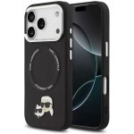 Karl Lagerfeld PU Karl and Choupette Heads Pins MagSafe Zadní Kryt pro iPhone 17 Pro Black – Zboží Živě