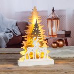 Haushalt International LED Dřevěná dekorace Jeleni v lese š 26 × h 5 × v 35 cm – Hledejceny.cz