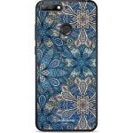 Pouzdro Mobiwear Glossy Huawei Y6 Prime 2018 - G038G - Modré mandala květy – Zboží Mobilmania