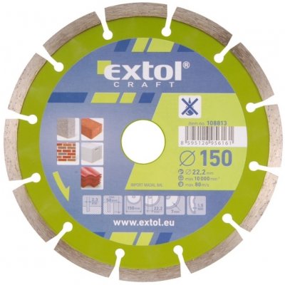 EXTOL CRAFT 108813 kotouč diamantový řezný segmentový - suché řezání, O 150x22,2x2,3mm – Zboží Mobilmania