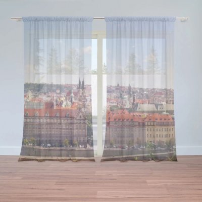 Sablio Záclony Praha: 2ks 150x250cm – Zboží Mobilmania