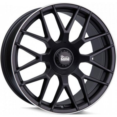 MAM GT1 8,5x19 5x112 ET30 matt black lip polished – Zboží Mobilmania