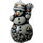 Keramikaportal.eu. Sněhulák pro štěstí. Drobná zlacená modrá keramická maličkost,6x3cm s očkem na pověšení.Od českých keramiků. – Zboží Mobilmania