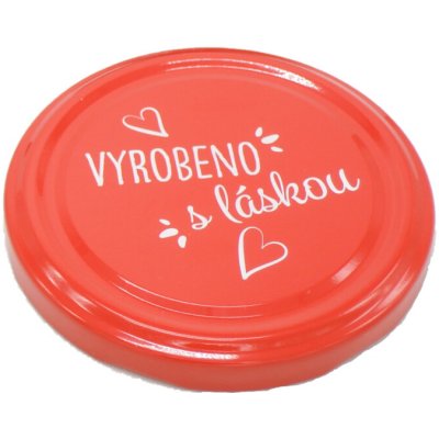 Zavařovací víčko VYROBENO S LÁSKOU ČERVENÉ TO 82 (paster do 105°C) – Zboží Dáma