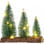 Dekorácia MagicHome Vianoce stromčeky plast 12xLED teplá biela 20x5x20 cm 2xAAA – Hledejceny.cz