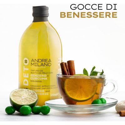 Acetificio Andrea Milano DETOX Bio jablečný ocet se zázvorem a kurkumou 500 ml – Zboží Dáma
