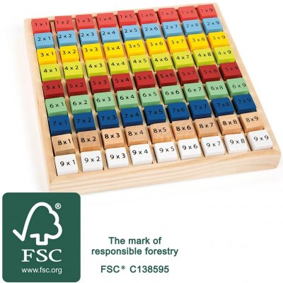Small foot by Legler Small Foot Dřevěná vzdělávácí tabulka násobilka – Sleviste.cz