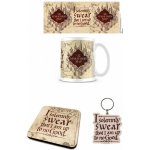CurePink Dárkový set Harry Potter: Pobertův plánek Marauders Map hrnek přívěsek tácek hrnku GP85145 315 ml – Zboží Dáma