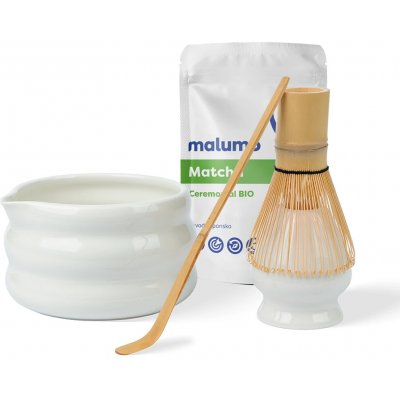 Malumo Matcha set bílý Matcha set s Ceremonial Matchou 30 g – Zbozi.Blesk.cz