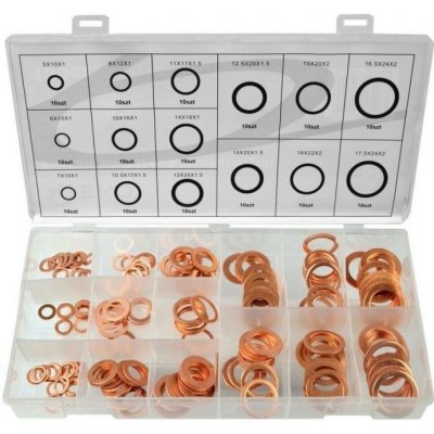 GEKO G02807 Podložky těsnící měděné, sada 150ks – Hledejceny.cz