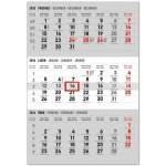 nástěnný 3měsíční standard šedý s českými jmény, 29,5 x 43 cm 2026 – Sleviste.cz