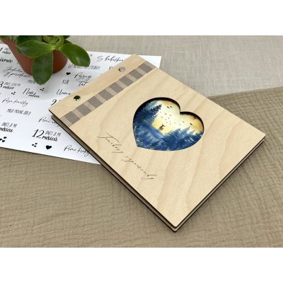 Dřevěné fotoalbum pro miminko Srnka Formát: A5 (799 Kč), Barva listů: Černá – Sleviste.cz