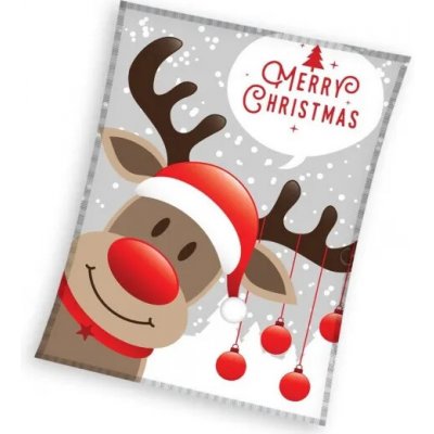 Carbotex Supersoft vánoční flísová deka SOBÍK Coral – Sleviste.cz