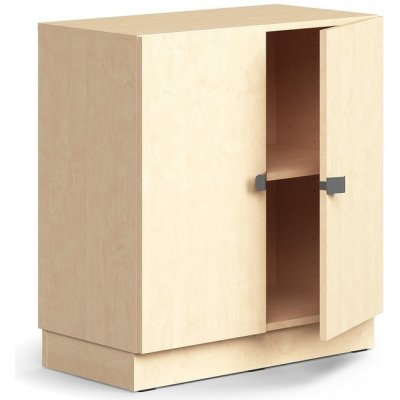 QBUS, Policová skříň 1 police, sokl, úchytky, 868x800x420 mm, bříza – Zboží Mobilmania