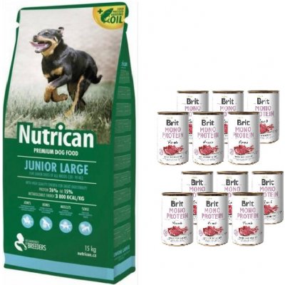 Nutrican Junior Large 15 kg a Brit Mono Protein Lamb 12 x 400 g – Zboží Mobilmania