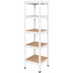 Výprodej-regálů.cz Regál 1830x400x400 mm lakovaný 5-policový, nosnost 875 kg, RIVET - bílý – Hledejceny.cz