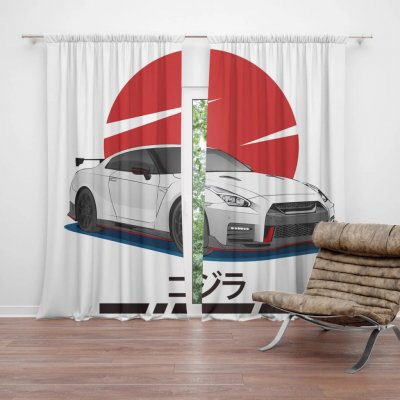 Sablio Závěs Nissan GTR 35 Japonské slunce: 2ks 140x250cm – Hledejceny.cz