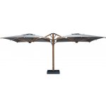 Scolaro Dvojitý boční slunečník Dual T, Scolaro, 700x350 cm, rám lakovaný hliník Starwhite, potah akryl 350 g/m2, Natural – Hledejceny.cz