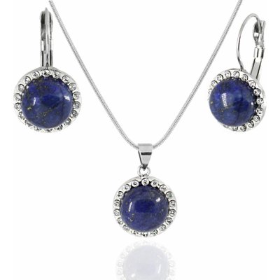 Foxette Lapis Lazuli & Zirconia Set šperků z chirurgické oceli JF_0161 – Zboží Mobilmania