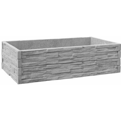 Betonový vyvýšený záhon 200 x 100 cm, výšky 50 cm, šedý – Sleviste.cz