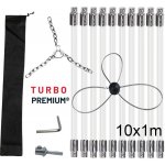 Turbo Premium Rotačná kefa na čistenie komína s reťazovou hlavou a lenkom set 10 m – Zboží Dáma