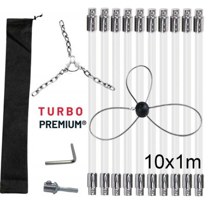 Turbo Premium Rotačná kefa na čistenie komína s reťazovou hlavou a lenkom set 10 m – Zboží Dáma