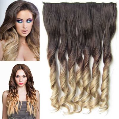 Girlshow Clip in vlasy 55 cm vlnitý pás vlasů lokny OMBRE odstín 4T16