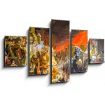 Obraz 5D pětidílný - 125 x 70 cm - death of Pompeii, a reproduction of a painting by Karl Bryullov, the last day of Pompeii smrt Pompejí, reprodukce obrazu Karla Bryullo – Sleviste.cz