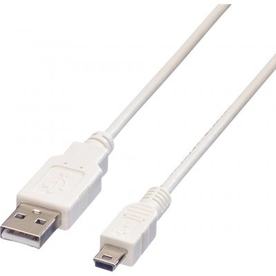 Value 11.99.8730 USB, USB 2.0 USB-A zástrčka, USB Mini-B zástrčka, 3m, bílý