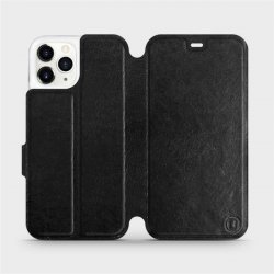 Pouzdro Mobiwear Parádní flip Apple iPhone 11 Pro v provedení C_BLS Black&Gray s šedým vnitřkem