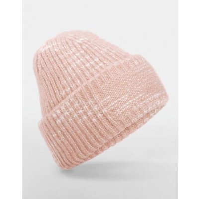 Beechfield Hrubá pletená čepice Patch beanie růžová-bílá – Hledejceny.cz