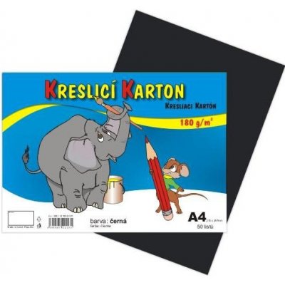 STEPA Karton kreslicí barevný A4 180g / 50l černý – Zboží Mobilmania