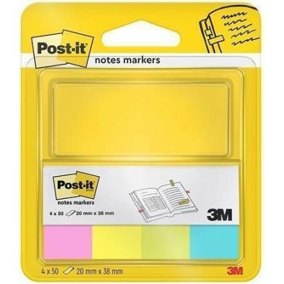 Samolepicí záložky, mix neonových barev, 20x38 mm, 4x50 listů, 3M POSTIT – Hledejceny.cz