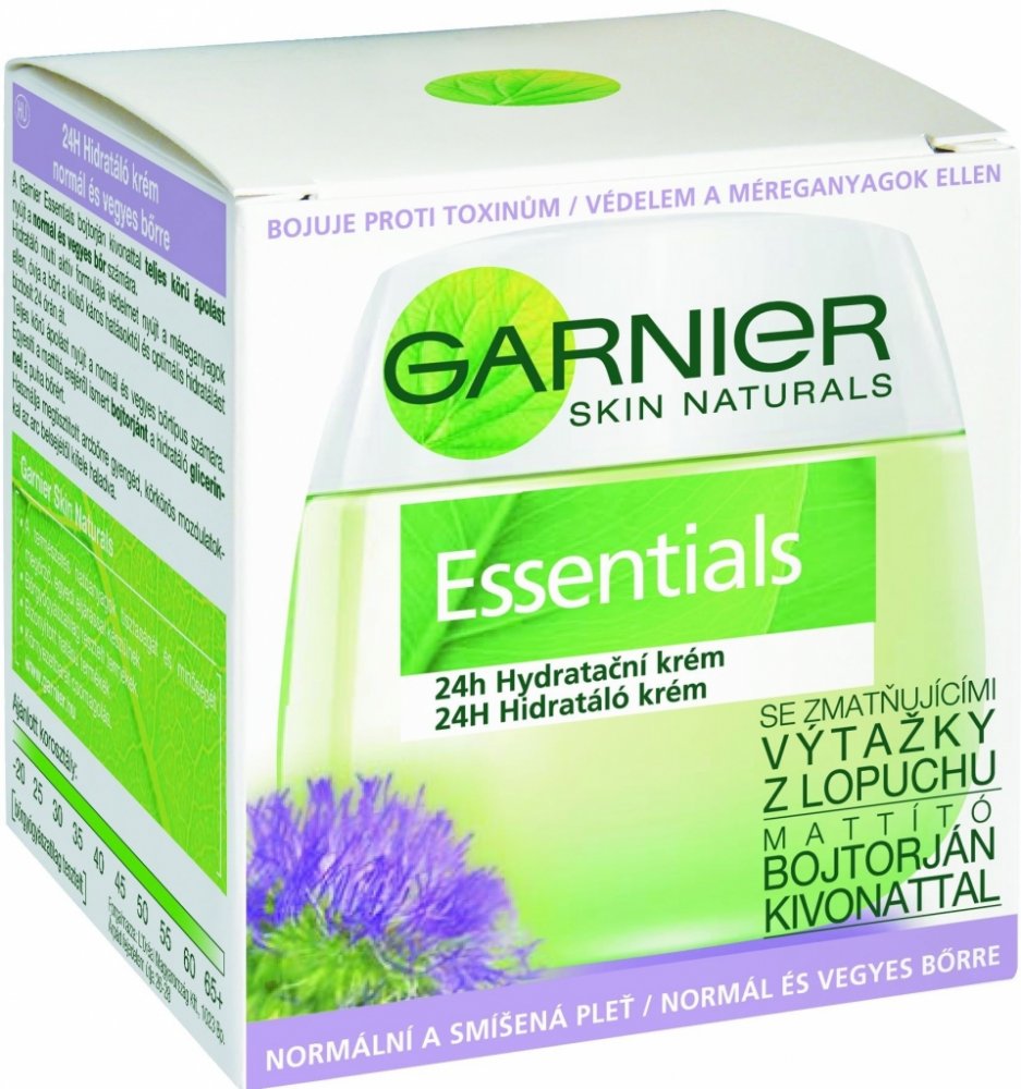 Garnier Essentials 24h hydratační krém se zmatňujícími výtažky z lopuchu 50  ml | Srovnanicen.cz