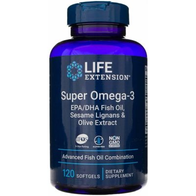 Life Extension Super Omega-3 EPA DHA with Sesame Lignans & Olive Extract 120 tobolek – Hledejceny.cz